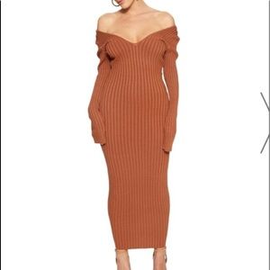 Naked Wardrobe Rust Color Maxi Dress 👗